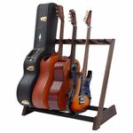 Nefelibata Multi-Purpose Guitar Stand 5 Stands Wooden Guitar Stand Floor Stand for Guitars and Cases, Electric Guitars, Acoustic Guitars, Bass Guitars, Cellos - German Ash (Coffee Brown)