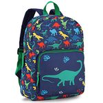 RAVUO Dinosaur Backpack, Cute Lightweight Small Backpack for Little Kids Boys Kindergarten Preschool Bookbag Toddler Backpack with Chest Strap
