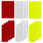 cobee Reflective Warning Stickers for Car, 24 Pieces Waterproof Reflective Safety Tape Decal Auto Reflector Sticker Night Visibility Stickers for Vehicle Bicycles Motorcycles Red Silver Yellow