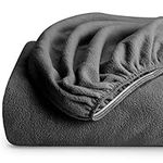 Bare Home Super Soft Fleece Fitted Sheet - Full Extra Long Size - Extra Plush Polar Fleece, Pill Resistant - Deep Pocket - All Season Cozy Warmth, Breathable & Hypoallergenic (Full XL, Grey)