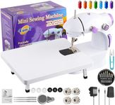 JAXHOM Sewing Machine For Home Tailoring I Silai Machine With Table Set I Stitching Machine For Home Use With Foot Pedal, Adapter And Fully Loaded Sewing Kit Set (SewingMachine+Table+MiniKit), White