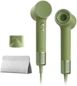 Laifen Mini Secador de Pelo 200 M Iones Motor sin Escobillas de 110K RPM Secado Rápido Control Inteligente de Temperatura Modo para Niños Boquilla Magnética Ligero 299g Viaje Rizado Alisado (Verde)