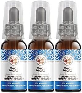 GuruNanda Concentrated Mouthwash, Helps Bad Breath, Promotes Teeth Whitening, Healthy Gums, Made with 100% Natural Essential Oils, 1 Bottle Equals 300 Rinse, Fluoride-Free, Mint (2 oz), 3 Pack