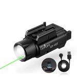 GOPLANT 2000 Lumens Weapon Laser Light Combo - Adjustable Rail-Mounted Weapon Light Laser Flashlight, Magnetic Rechargeable LED Strobe Tactical Gun Light Combo