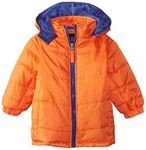 iXtreme Baby Boys' Ripstop Puffer Pop Color Zipper, Orange, 12 Months