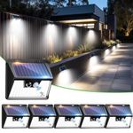 nipify Solar Security Lights Outdoor, 6 Pack Solar Motion Sensor Lights with 140 LED 3 Modes Solar Fence Lights IP65 Waterproof Wireless Durable Solar Powered Wall Lights for Front Door Garden