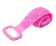 GLUN® Silicone Body Back Scrubber, Double Side Scrubber for Deep Skin Cleaning, Dead Skin Removal Belt Random Colour