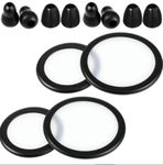 2 Sets Stethoscope Replacement Parts Adult and Pediatric Replacement Diaphragm and Silicone Stethoscope Ear Tips Accessories for Stethoscope (Black)