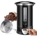 WerkWeit Coffee Urn 100Cups Large Coffee Dispenser 14.2L Full Stainless Steel Commercial Coffee Maker Double Wall Quick Brew Electric Beverage Dispenser -Black