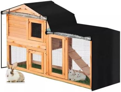 J&C Hutch House Double Decker Hutch Cover Black Dust-Proof Outdoor Double Bunny Rabbit Hutch Cage Cover Full Protection for Outside Guinea Pig Cage 4FT(no Hutch,147x52x86cm)