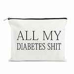 All My Diabetes Shit Funny Diabetic Travel Bag Pouch Personalized Gift for Diabetic Emergency Supply Bag for Grandma Grandpa Mom Dad Sister Brother for Birthday Christmas Gifts