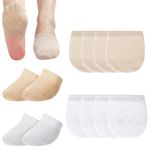 JALCH 6 Pairs Women's Invisible Half Socks - Thin Cotton Socks for Sandals & High Heels - Non-Slip Forefoot Padding for Comfort & Style, Ideal for Mules & Slingbacks