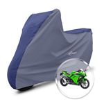 Neodrift 'SuperMax' Bike Cover Suitable for Kawasaki Ninja 300 (All-Weather Motorcycle Protection, Water & UV Resistant, Dustproof, Windproof) (Colour: Blue - L.Gray)