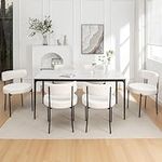 Riknuxi Boucle Dining Chairs Set of