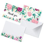 Clickedin Thank You Small Business Cards, Stylish Floral Printed, 36 Cards and Envelopes