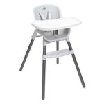 Chicco Zest 3-in-1 Folding Multi-Stage Highchair, Toddler Low Chair and Youth Stool, Suitable from 6 Months up to Max 40kg (Approx. 8 Years Old), Includes Tray and Harness, Moon Grey