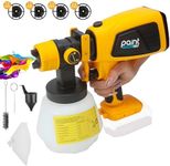 HVLP Cordless Paint Sprayer for DeWALT 18V/20V Li-ion Battery, 4 Copper Nozzles, Electric Spray Paint Gun for Home Interior & Exterior, Fence Furniture Wall - Battery Not Included (Yellow)