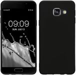 kwmobile Case Compatible with Samsung Galaxy A3 (2016) Case - Soft Slim Protective TPU Silicone Cover - Black Matte