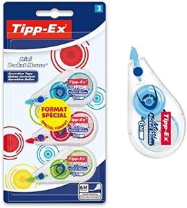 Tipp-Ex Mini Pocket Mouse Rubans Correcteurs 6 m x 5 mm - Couleurs Fantaisies Assorties, Blister Format Spécial de 3