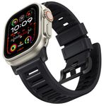 Bandletic Compatible with Apple Watch Ultra 2 Band - 49mm 46mm 45mm 44mm 42mm(3/2/1) for Men, Military FKM Sport Rugged Replacement Strap with for iWatch Ultra 10/9/8/7/6/5/4/SE1/SE2