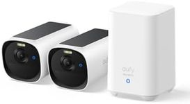 eufy Security eufyCam E40 2-Cam Kit (HomeBase 2), Outdoor Wireless Solar Security Camera, 2K Resolution with Integrated Solar Panel, MaxColor Night Vision, Local Storage, No Monthly Fee