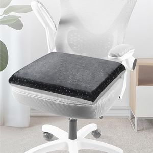 Ruiyuan Seat Cushion Office Chair Cushion Large 44x44x6cm Super Elastic Latex Seat Cushions for Dinning Chair Airplane Car Softness Breathable Anti-Slip Washable (Dark Gray)