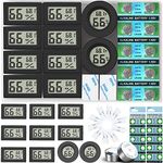 10-Pack Mini Digital Thermometer Hygrometer, Indoor Room Round Temperature Humidity Meter Gauge monitor, Large LCD Display Fahrenheit or Celsius for Greenhouse, Home, reptile, Humidors, office, Garden