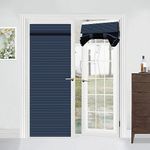 Muamar French Door Curtains, Privacy Door Window Curtains, 30 X 80 Inch Blackout French Door Shades for Glass Door, Thermal Insulated Tie Up Shades Door Window Coverings, 1 Panel, Navy Blue