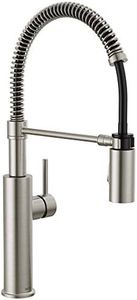 Delta Faucet Antoni Pro Commercial Style Kitchen Faucet with Pull Down Sprayer, Brushed Nickel Commercial Kitchen Faucet, Spring Kitchen Faucet, Kitchen Sink Faucet, Spotshield Stainless 18803-SP-DST