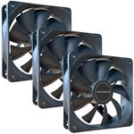 120mm Case Fan 3 Pack pc Fans，DM-120 High Performance PC Case Fans, 120mm Fan with Rifle Bering - Low Noise PC Cooling Fans with 12v 3pin and molex 4pin PSU Plug Computer Fans for PC Case