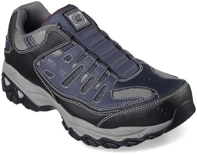 Skechers Men's Cankton Ebbitt Steel Toe Construction Shoe, Navy/Grey, 9.5