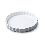 WM Bartleet & Sons - Traditional Porcelain Round Flan Dish, (22cm) – Premium Quiche and Tart Baking Dish - Made from 100% Porcelain – Classic Smooth Glazed Finish