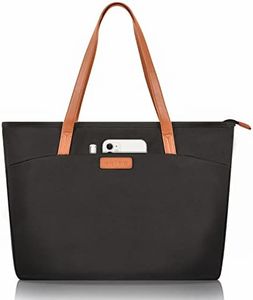 Prite Laptop Tote Bag for Women Shoulder Bag with 16” Computer Compartment for Work Travel(Black)