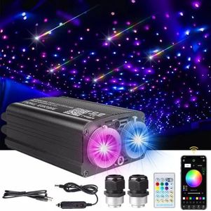Product Image 32W Starlight Headliner Light,1300pcs 13.1ft Dual Port Dual Color LED Star Ceiling Fiber Optic Light Kit APP/Remote Control RGB Meteor Shooting Star,for Car/Home/Party