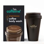 mCaffeine Exfoliating Espresso Coffee Body Wash with Natural AHA | Tan Removal Body Wash for Soft & Smooth Skin | Energizing mCaffeine shower gel for Men & Women | Shower gel | 300ml in Coffee Cup