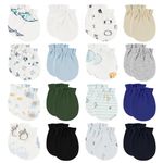 ONESING 16 Pairs Baby Mittens Newborn Mittens No Scratch 0-6 Months Warm Mittens for Newborn Baby Boys Girls, Multicolor-b, One Size