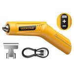 SEEKONE Cordless Mini Heat Gun with 4-Temp Settings (Up to 450°C/842°F) and Memory Function, 4.2V Lithium Hot Air Gun, USB Charge with Reflector Nozzle for Crafting, Resin Heating and Shrink Wrapping