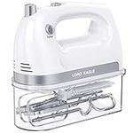 Lord Eagle Hand Mixer Electric Whisk, 400W Power Handheld Mixer for Baking Cake Egg Cream Food Beater, Turbo Boost/Self-Control Speed + 5 Speed + Eject Button + 5 Accessories