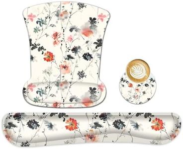 icolor Keyboard Wrist Rest Pad Mouse Pad Set,Ergonomic Mouse Pad for Laptop Computer,Wrist Support Memory Foam Desk Pad for Gaming Office,Non Slip Rubber Mousepad Typing Relief Pain (Mousepad206)