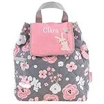 Personalised by Embroidery Kids Backpacks | Personalised Toddler Backpacks | Personalised Nursery Backpacks (Flower Bunny)