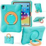 NLR FUN Kids Case for iPad, Shockproof Cover for 10.9” iPad 10th generation (2022), Lightweight Full Body Protective Case with Foldable Handle/Stand (Mint+Orange)