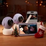 Boifun 2K Baby Monitor with 2 Cameras, 5” Split-Screen Display, App & Wireless Control, Motion & Cry Alerts, Auto Tracking, 2-Way Audio, Temperature & Humidity Sensor, Smart Monitor for Twins