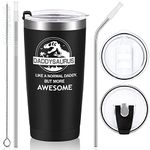 Livole Father s Day Christmas Presents for Dad, Daddy, Best Dad Mug, Dad Birthday Gifts from Daughter, Like A Normal Daddy But More Awesome, Stainless Steel Wine Tumbler, 20oz Insulated Coffee Mug