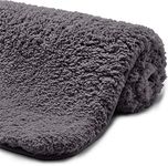 Gorilla Grip Premium Luxury Bath Rug, 30x20, Absorbent, Soft, Thick Shag, Bathroom Mat Rugs, Machine Wash, Microfiber Dries Quickly, Mats for Bath Room, Shower, Bathtub and Spa Floors, Charcoal