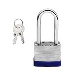 Steel Pad Lock Padlock with Key, Long Shackle Padlock Heavy Duty Padlock Waterproof packlock for Garden Shed Garage, Fence, Storage Units, Outdoor Indoor Use