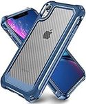 SUPBEC iPhone XR Case, Slim Hard Carbon Fibre Shockproof Protective Cover [Military Grade Drop Protection] [Anti Scratch&Fingerprint], iPhone XR Case and Screen Protector [x2], 6.1", Blue