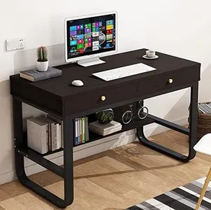 Computer Desk with 2 Drawers & Storage Frame