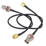 BOOBRIE 2-Pack SMA to BNC Cable Pigtail SMA Male to BNC Female RG174 Jumper Cable 12 inch/30cm RF Coaxial Connector Cord for 3G 4G LTE Antenna Ham Radio CB Radio Handheld and Amateur Radio