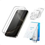 Anker HD Screen and Lens Protectors for iPhone 16 Pro (2-Pack), 6.3-Inch Ultrand Clear Tempered Glass, Fast and Easy Installation, Scratch and Impact Resistant, 12-Month Warranty