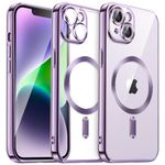 JETech Soft Clear Case for iPhone 14 6.1-Inch, Camera Lens Full Protection, Compatible with MagSafe Wireless Charging, Shockproof Electroplated TPU Phone Cover (Light Purple)